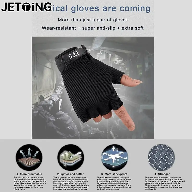 Shooting Fingerless Gloves Half Finger Men Tactical Gloves Anti-Slip Outdoor Sports Bicycle Riding Fitness Gloves 2