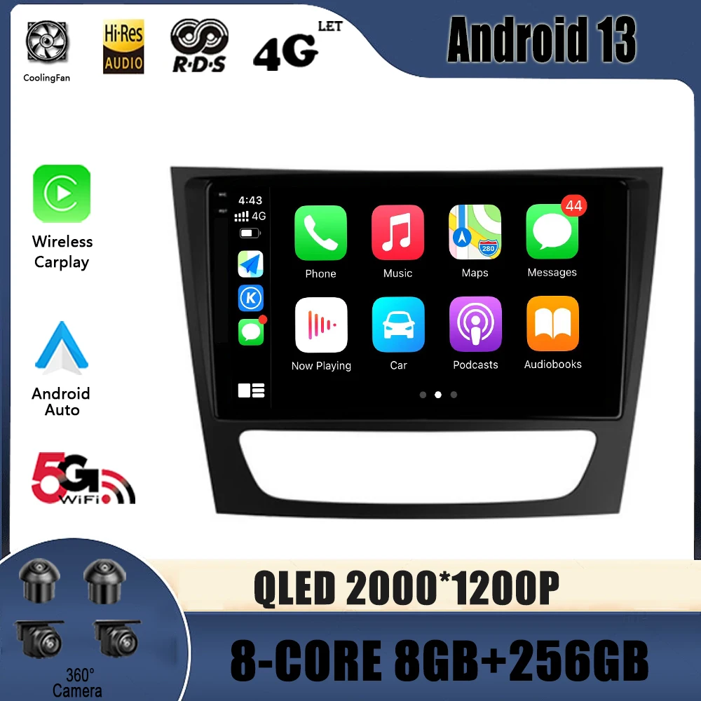 

Car Radio Multimedia Video GPS For Mercedes Benz E Class S211 W211 CLS Class C219 2002 - 2010 Android 13 Navigation No 2 Din DVD