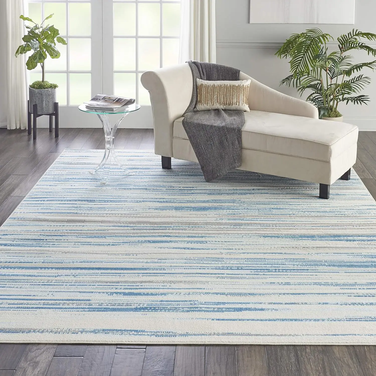

Abstract Blue 7'10" x 9'10" Area Rug, Easy -Cleaning, Non Shedding, Bed Room, Living Room, Dining Room, Kitchen Keep off rug Ki