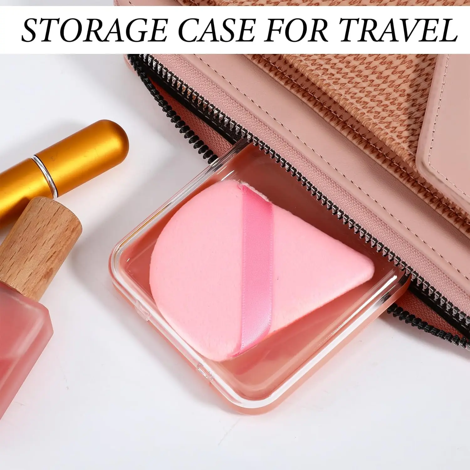 12Pcs Velour Triangle Powder Puff Set w/6 Travel Cases | Hydrophilic Latex-Free for Loose Powder  | All Skin Types Makeup Kit