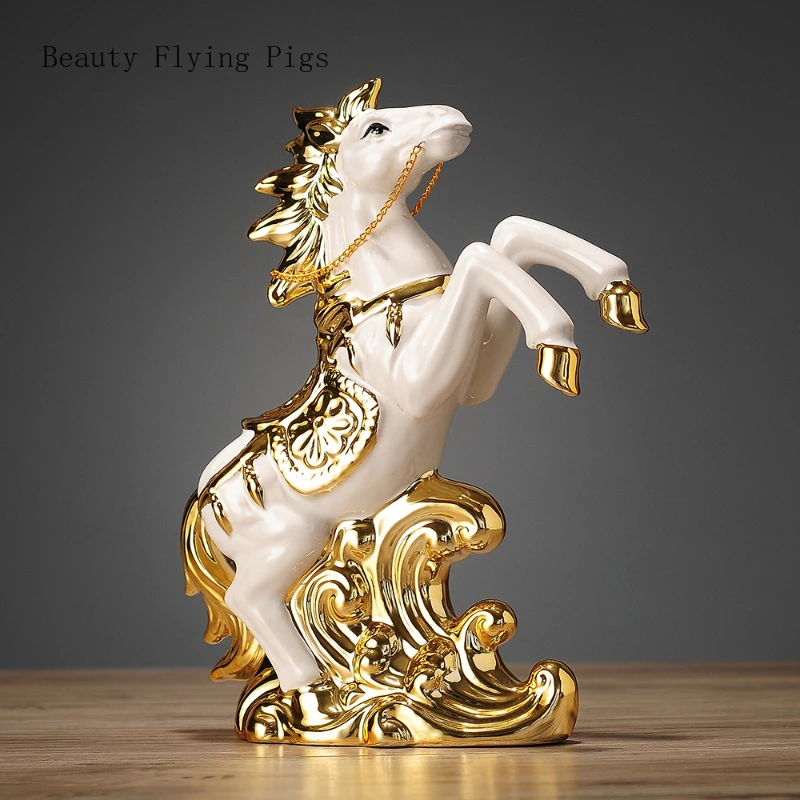 

Ceramic Horse Ornaments Living Room Home Decoration Housewarming Gift Office Desktop Decorations Ceramic Figurine Handicrafts