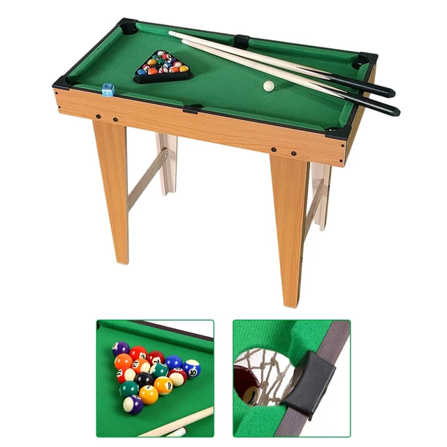 Jogo Mini Mesa de Bilhar Sinuca Compacta em Madeira Snooker com 2