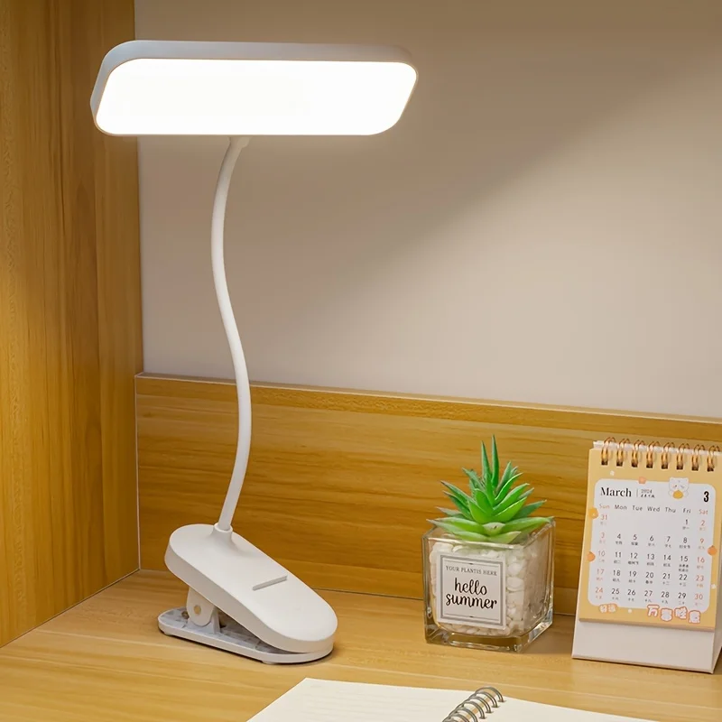 Clamp desk lamp, dormitory home reading lamp, desk LED rechargeable and plug-in dual-purpose desk lamp, bedroom bedside lamp 9