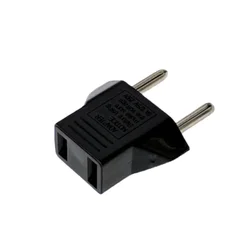 Universal US to EU Power Adapter - European Travel Plug Converter with Dual Round Socket (Black)
