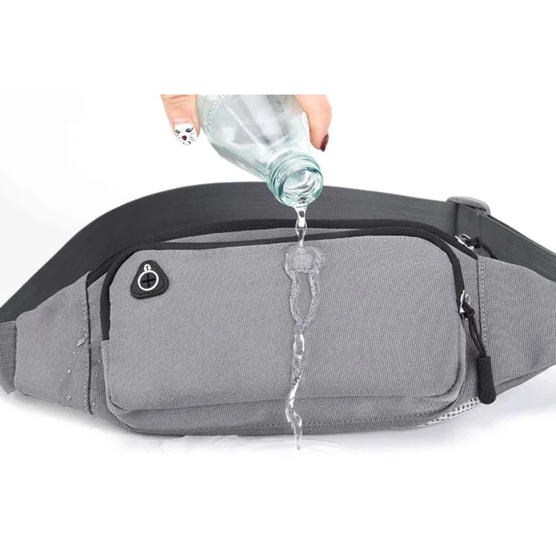 Riñonera impermeable de nailon para hombre y mujer, bolsa de cinturón para el vientre, plátano, canguro, deportes, correr