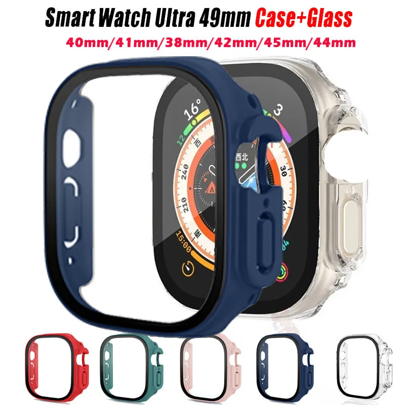 Premium Protective Glass Case for Smartwatch - Durable PC Cover, Multiple Sizes Available