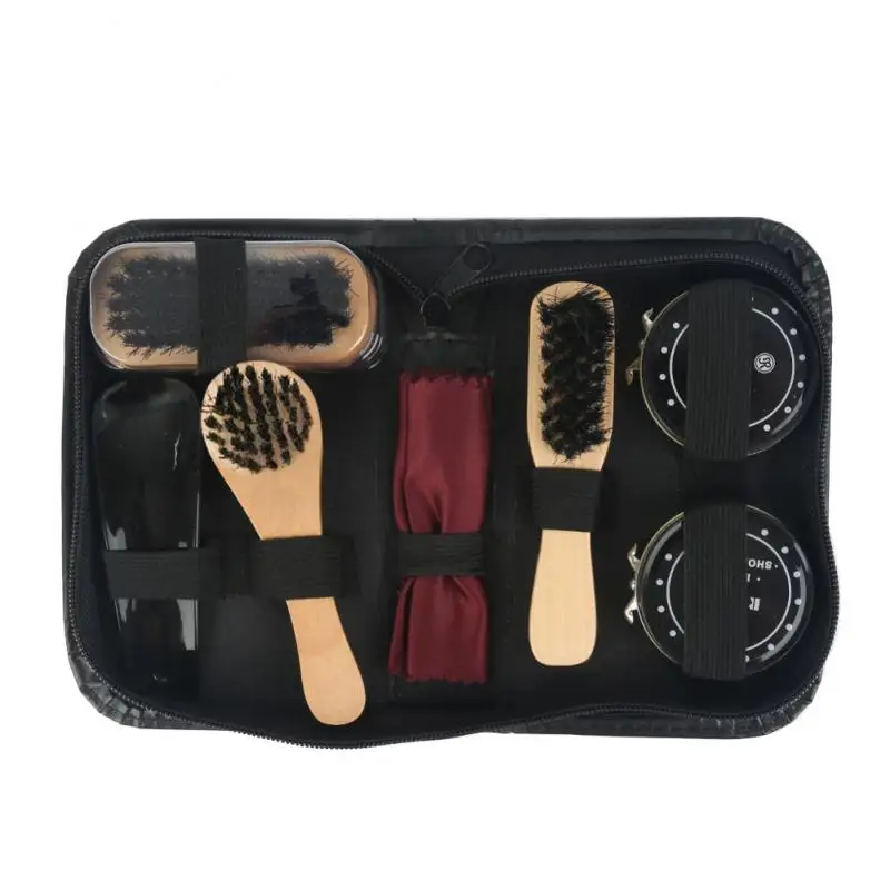Brushe Shoe Polish Kit Sneakers Household Travel Gift Sponge Cleaning Tool With Case Portable