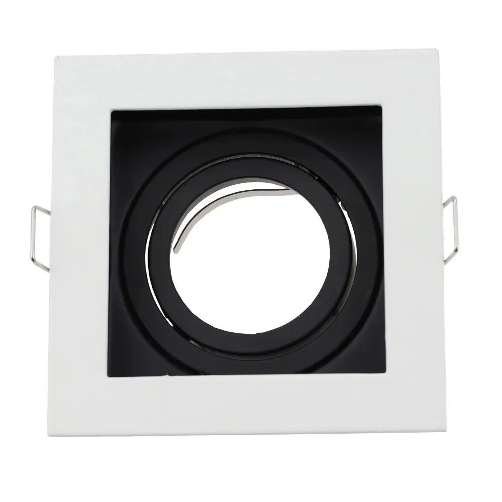 1/10PCS 라운드 스퀘어 매립형 LED 통 조절 가능한 천장 조명 GU10 MR16 스포트 라이트 홈 거실 침실 조명