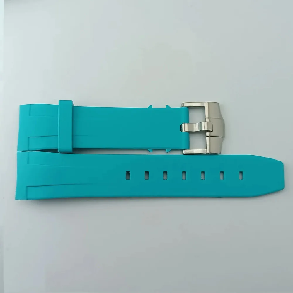 Premium Multi-Color Rubber Strap with Silver Clasp - 22mm Wide