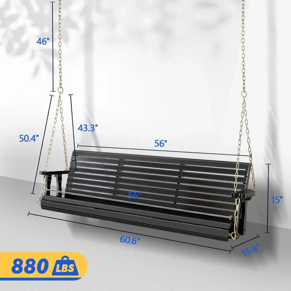 Upgraded Patio Wooden Porch Swing 2