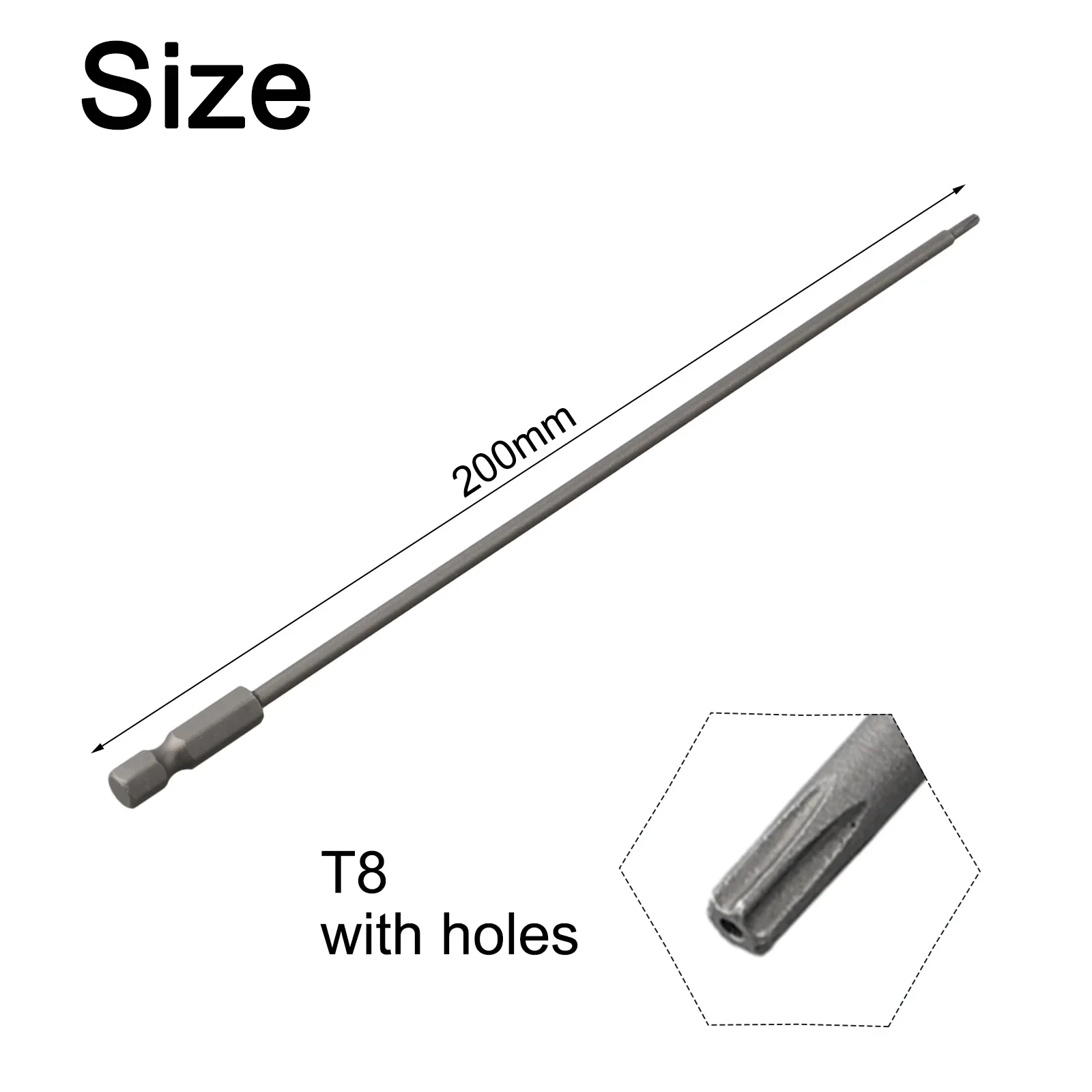 

7.78In Hollow Torx Screwdriver Bits Hex Shank T8-T40 Tool Fits Electric Screwdrivers For Exact Screw Unscrew Tools