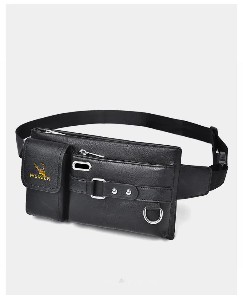 2023 New Hot Selling Men's Shoulder Bag Crossbody Bag Tactical Chest Bag Mobile Waist and Crotch Bag Multi Functional Chest Bag Retro PU Waist Bag_voghion.com