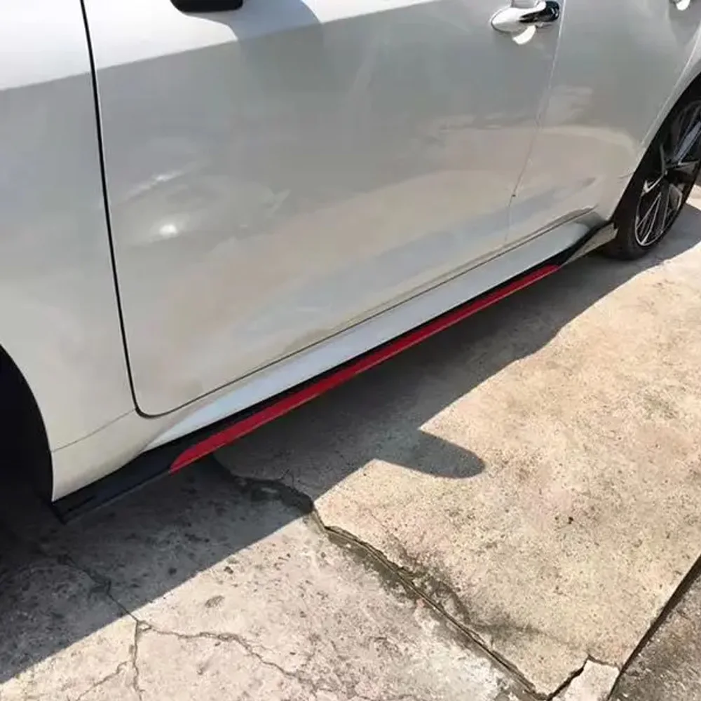 4PCS 2.4m Universal Side Skirt Extensions Car Side Skirts Winglet Splitters Lip For BMW Benz Honda