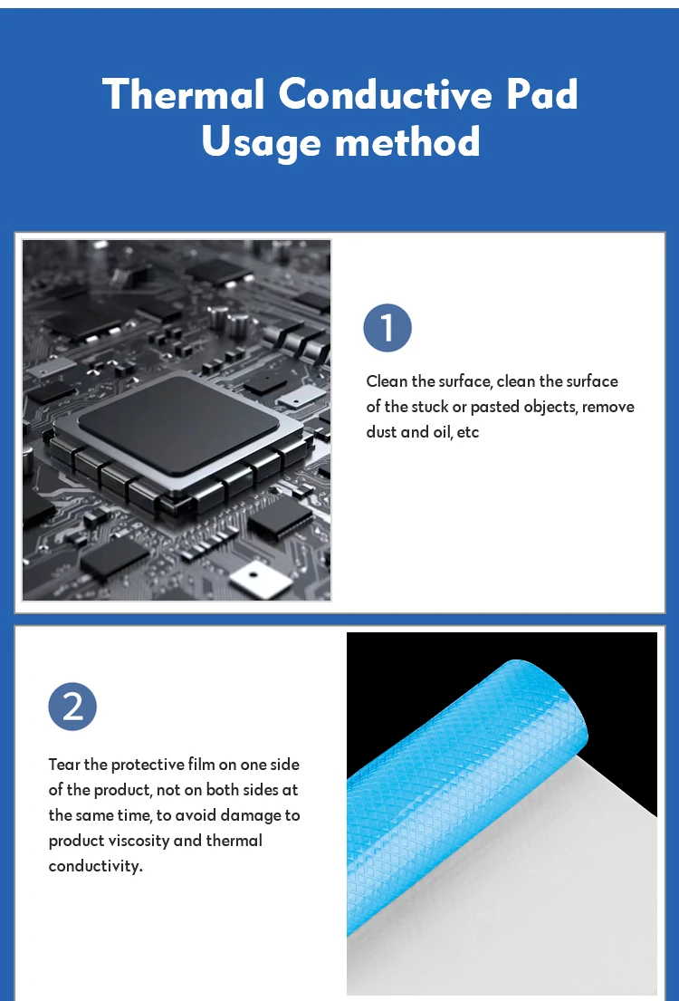 Ultra-alta condutividade térmica silicone almofada térmica para gpu cpu placa de vídeo
