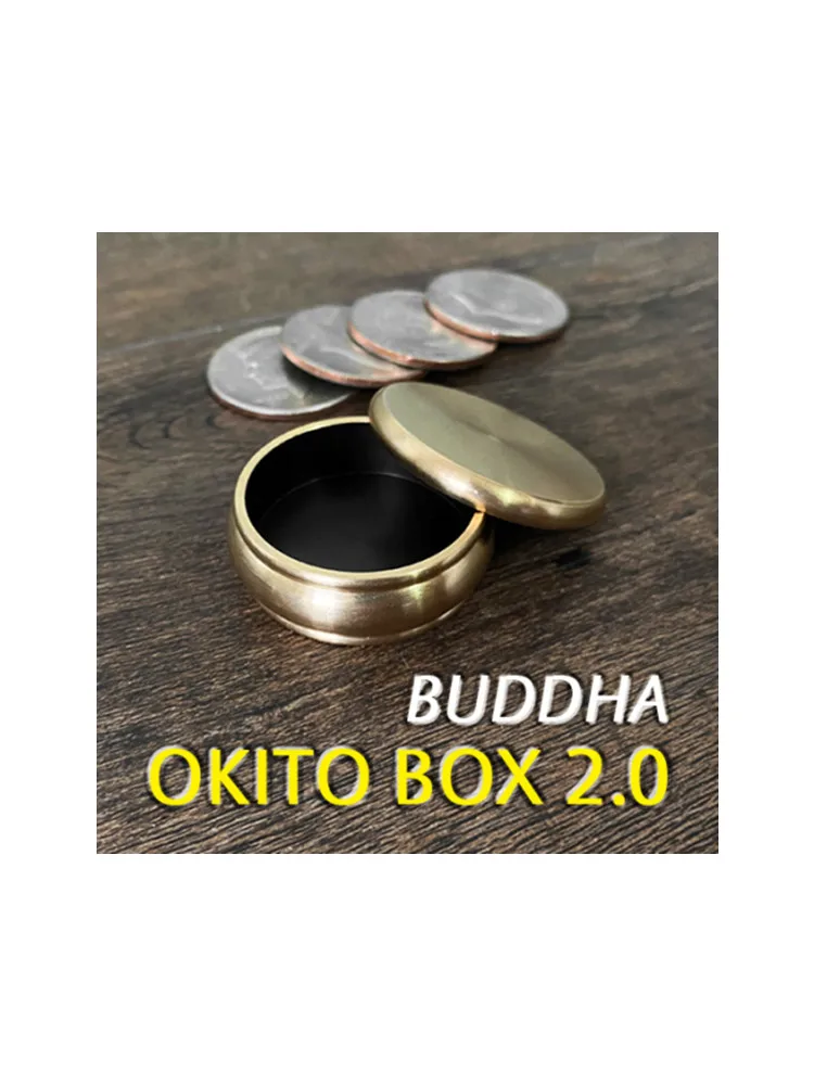 

Buddha Okito Box 2.0 + Half Dollar Shell Magic Tricks Stage Close Up Magia Coin Appear Penetrate Magie Illusion Gimmick Props