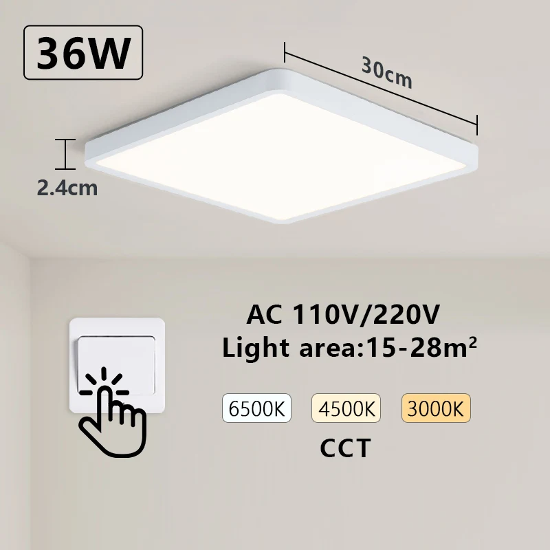 recessed ceiling spotlights MARPOU Tuya Smart LED Ceiling lamp Wood Grain App Voice Control Alexa/Google Remote Control Square Ceiling Lights Living room bathroom downlights LED Downlights