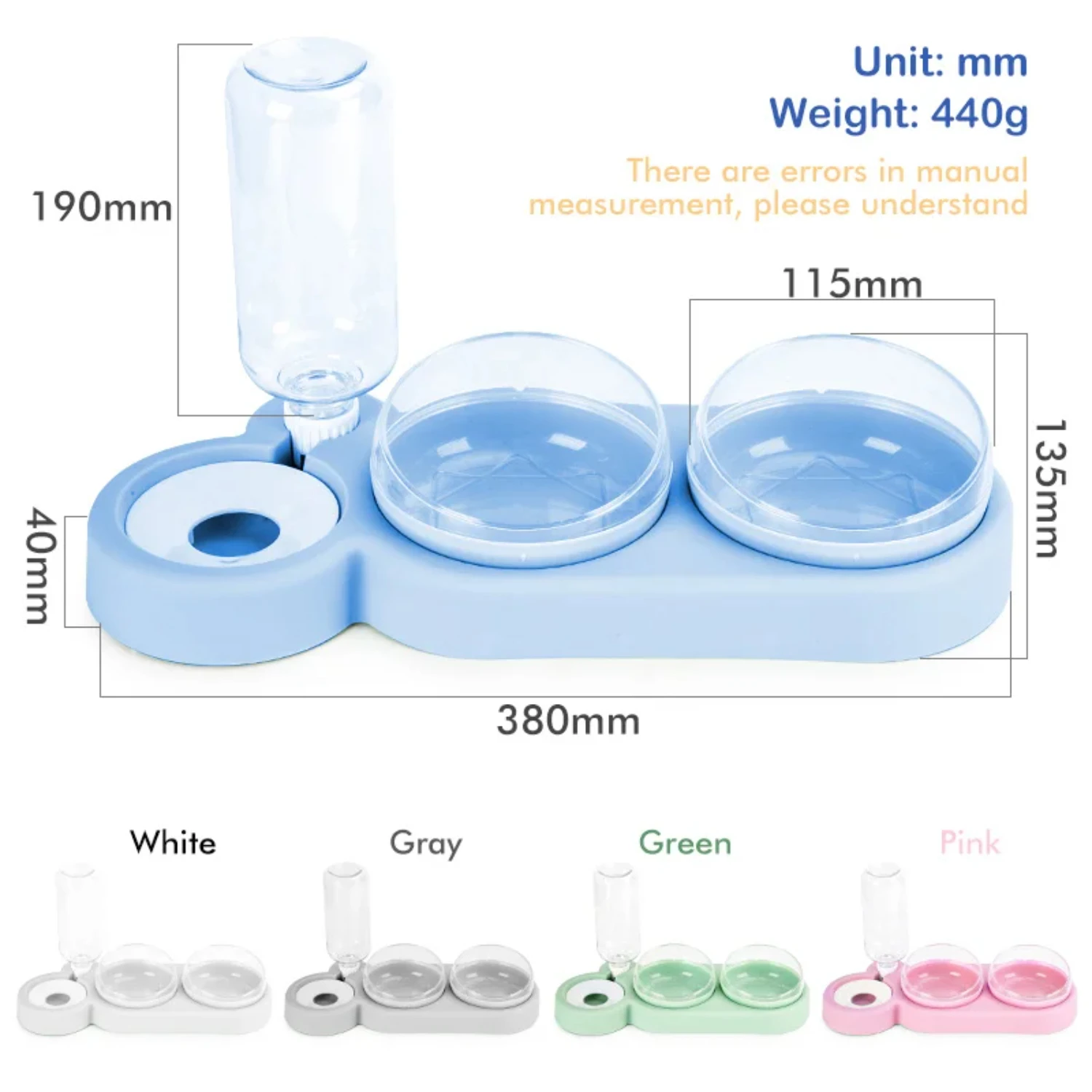 Automatic Food Cat Bowl 3 in 1 Cat Feeder Pet Drinker For Cats Water Storage Dispenser Double Bowl Raised Stand Container
