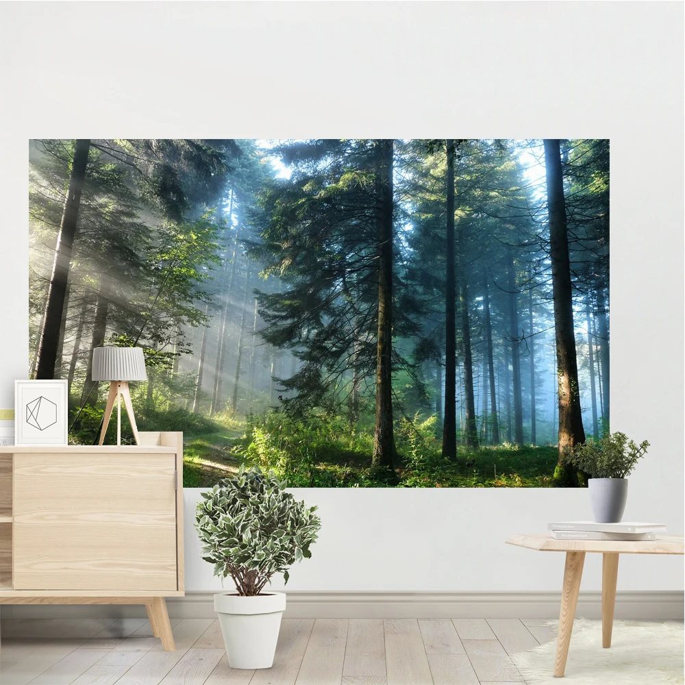 

Misty Forest Tree Printed Large Wall Tapestry Cheap Hippie Wall Hanging Bohemian Wall Tapestries Mandala Wall Art Decor