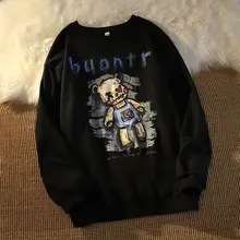 

Deeptown Gothic Streetwear Bear Letter Printing Sweatshirt Women Harajuku Hippie Oversize Crewneck Hoodie Female Kawaii Tops