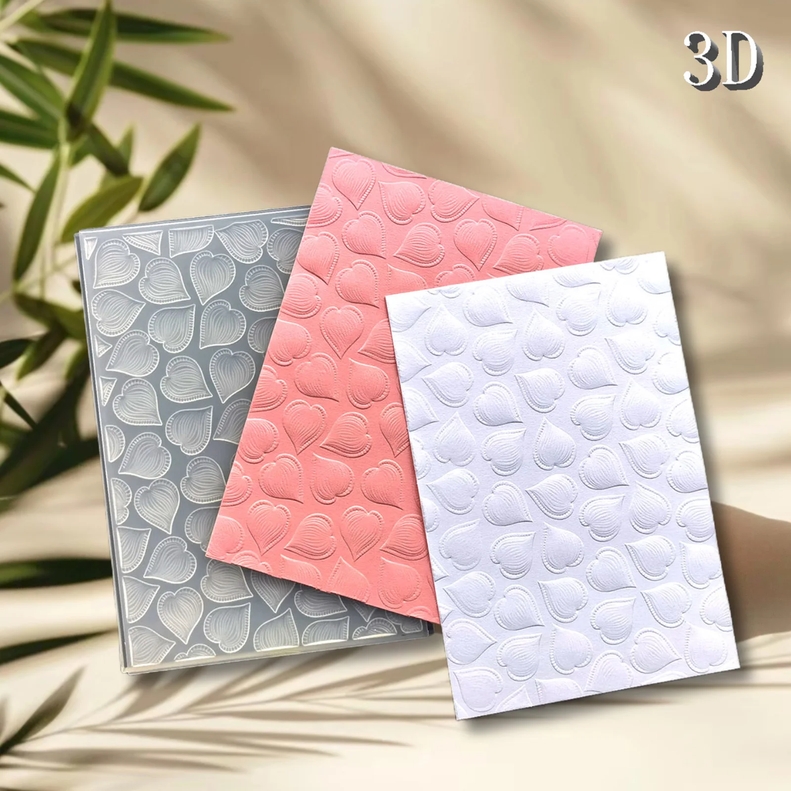 Love Seamless Flower 3D 엠보싱 파일 - 카드 및 스크랩북 제작에 적합 - 내구성이 뛰어난 플라스틱, 인쇄가 용이함 - 다음 용도에 적합합니다.