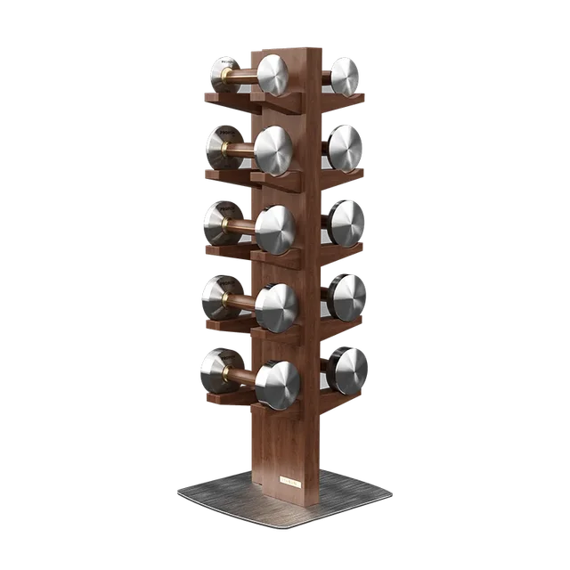 PROIRON factory gym equipment steel walnut wood dumbbell set