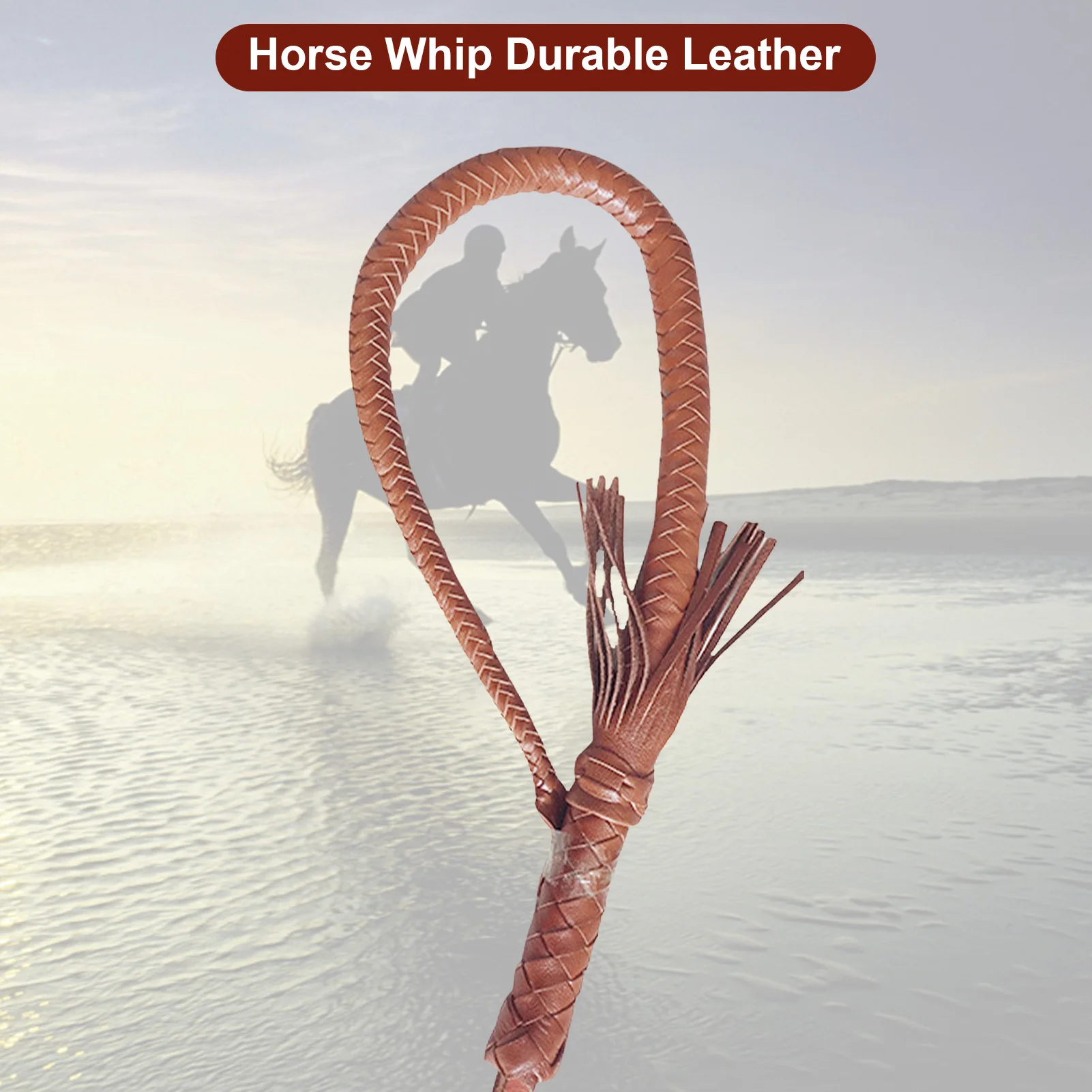 Fouet en cuir PU de qualité,53CM,Rivet argenté,pour équitation,équitation,équitation- color1