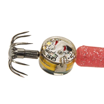 1-50Pcs LED Luminous Shrimp Squid Electronic Squid Hook Night Fishing Squid Jigs Lure Deep Drop Flash light Fishing Accessories 5