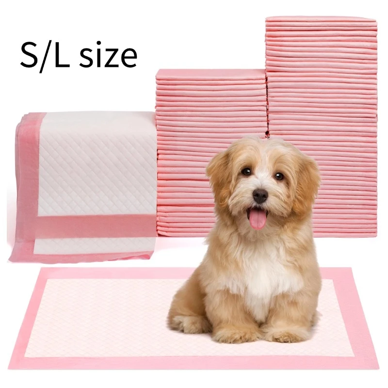 Pink Dog Pee Pads Training Pads Upgrade Triple Thickness All-Purpose Super Absorbent Leak-Proof Quick Dry Odor Control 100/10PCS
