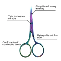 2Pcs Eyebrow Scissor Makeup Eyelash Trimmer  Facial Hair Remover Manicure Scissor Nail Cuticle Tool Beauty Scissors 2