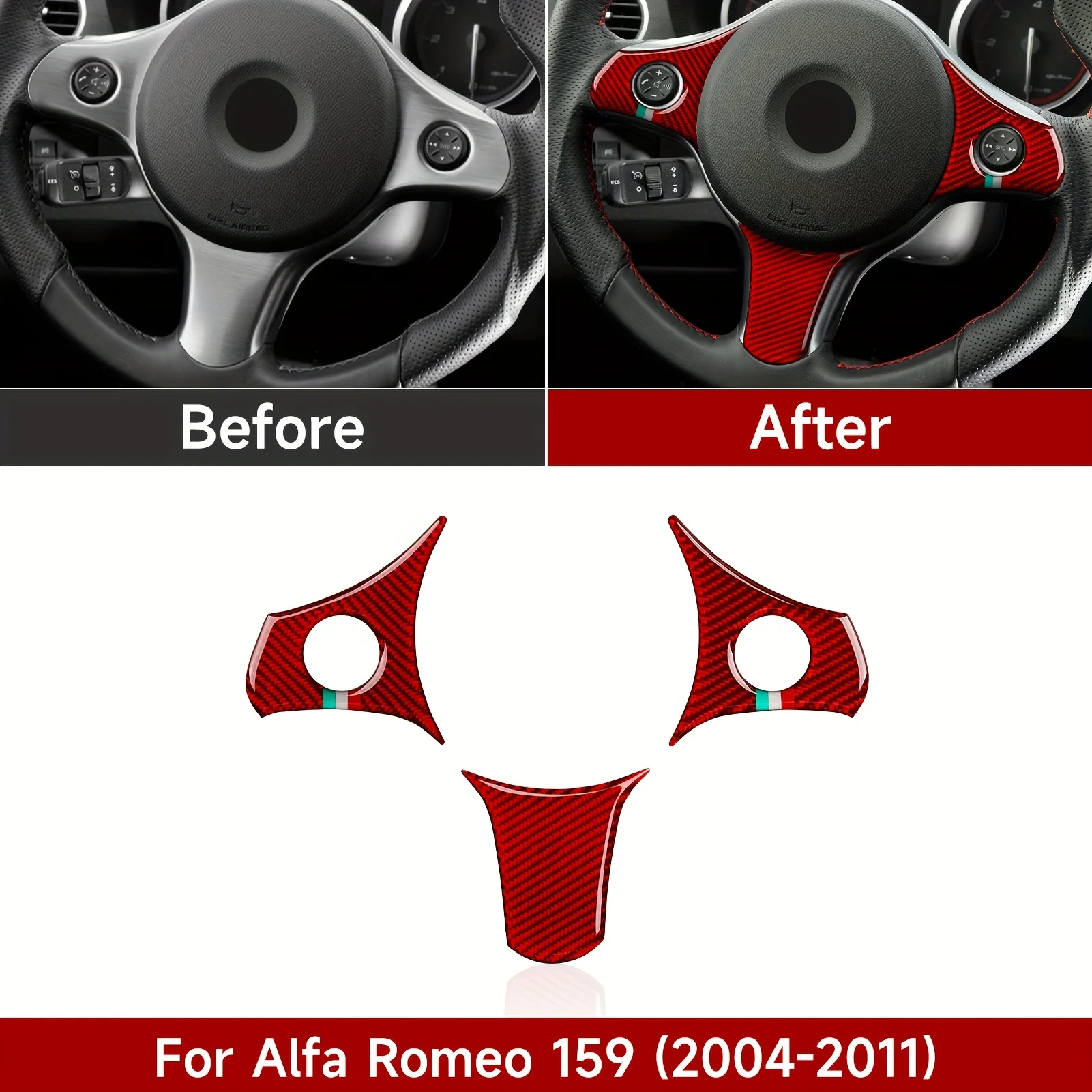 Carbon Fiber Steering Wheel Trim Sticker