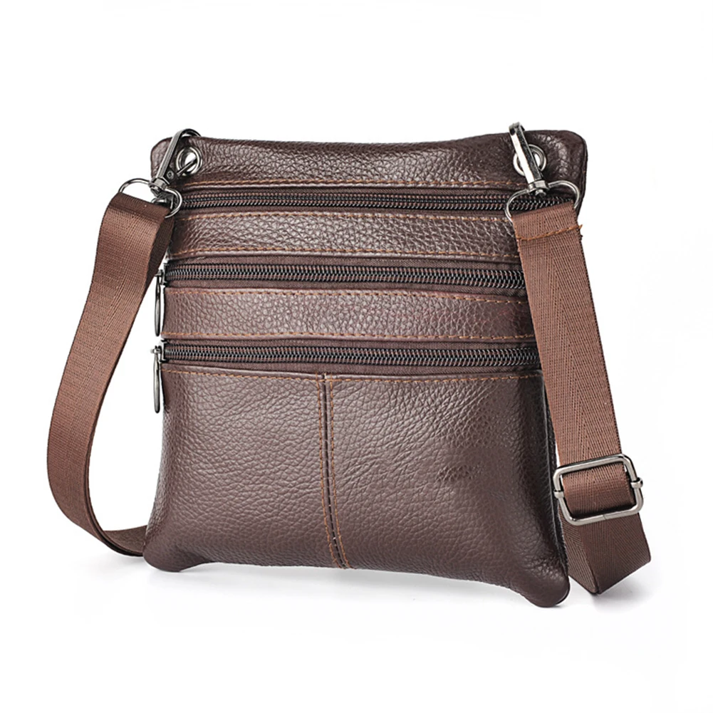 

Мини-сумка кросс-боди мужская из зернистой кожи, крутой стильный вместительный кошелек для мелочи для работы, офиса, мессенджеры