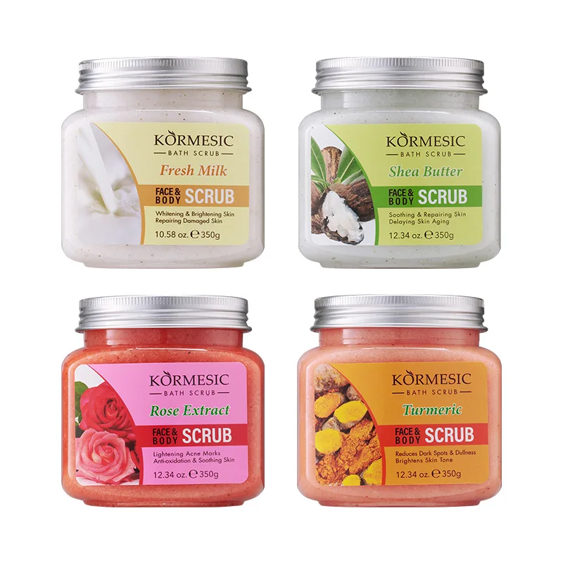 KORMESIC Crema Scrub Corpo Alla Curcuma Idratante Per Il Viso Pulizia Profonda Latte Rosa Delicata Tenera Esfoliazione Del Viso Prodotto Per La Cura Della Pelle - immagine 5