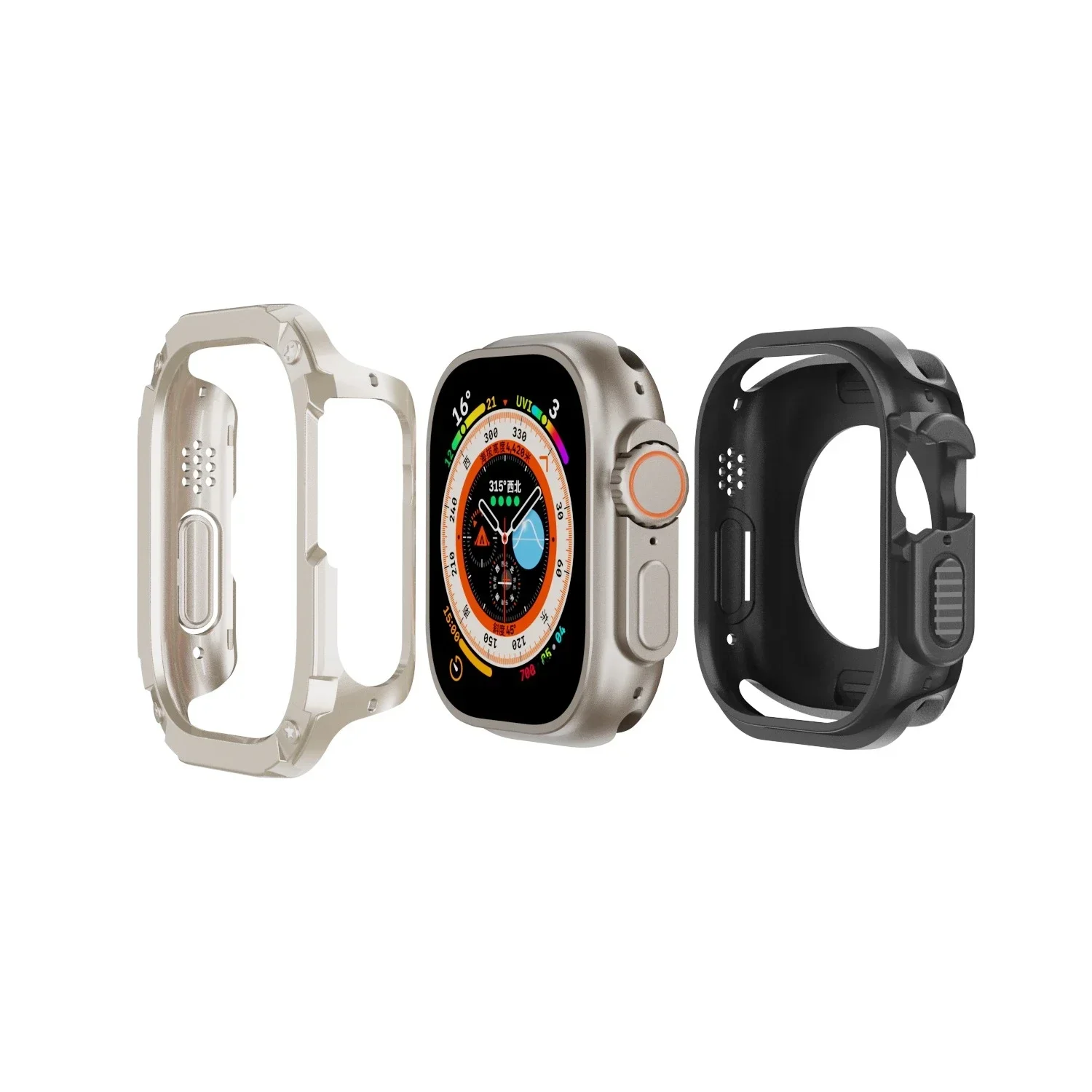 Durable 2-in-1 Shockproof Apple Watch Case with TPU + PC Protector