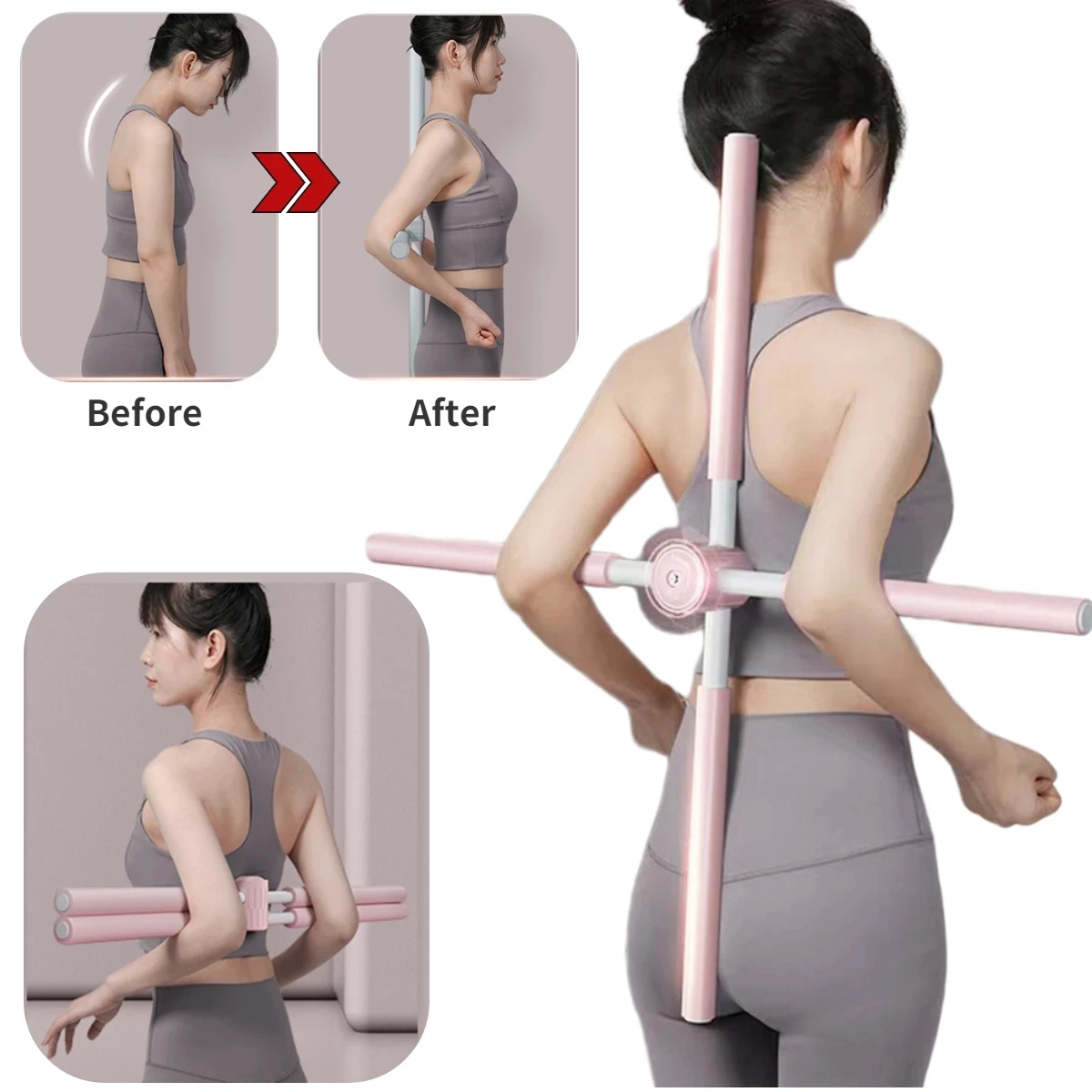 

Stick Hunchback Shoulder Adjustable Yoga Open Stick Correction Posture Beauty Stick Back Back Stretch Corrector