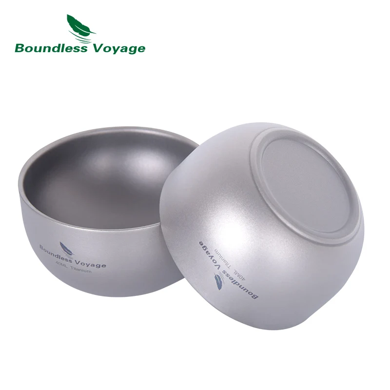 무한 항해 티타늄 이중 벽 컵 미니 티 컵 술 컵 야외 캠핑 머그잔 커피 컵 경량 Drinkware 40ml