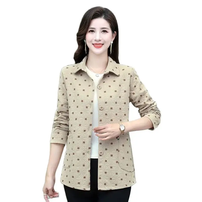 

Explosions Mom Thin Coat Spring And Autumn 2023 New High-End Middle-aged And Elderly Women Fashion Casual Loose Pocket Coat Tide