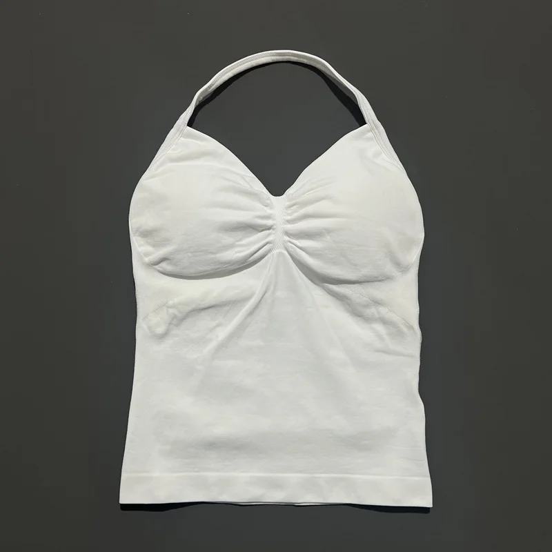 Women Yoga Vest - Longline Strappy Top | Breathable Fitness Tank Top Open Back Halter