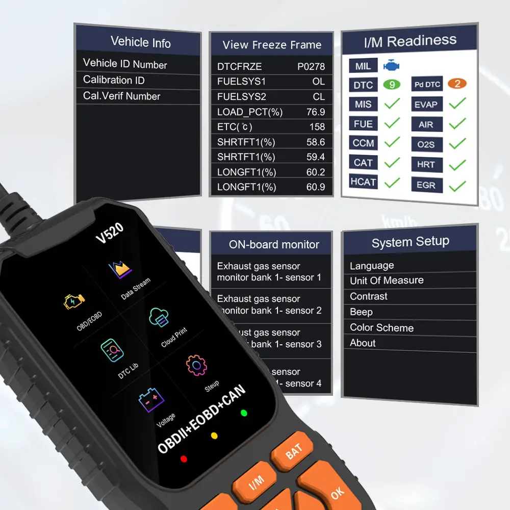 NOYAFA V520 Car Diagnostic Detector DC 9V-16V OBD2 Function Fault Diagnosis Tester Check Engine Auto Scan Tool car diagnostic tool