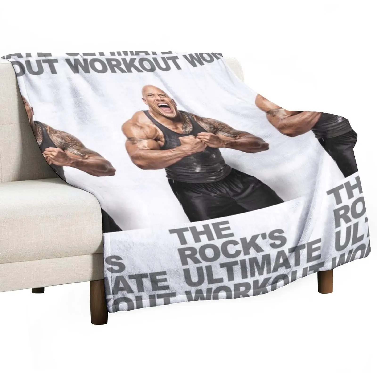 

the rock ultimate workout Throw Blanket Bed covers Furrys Vintage Blankets