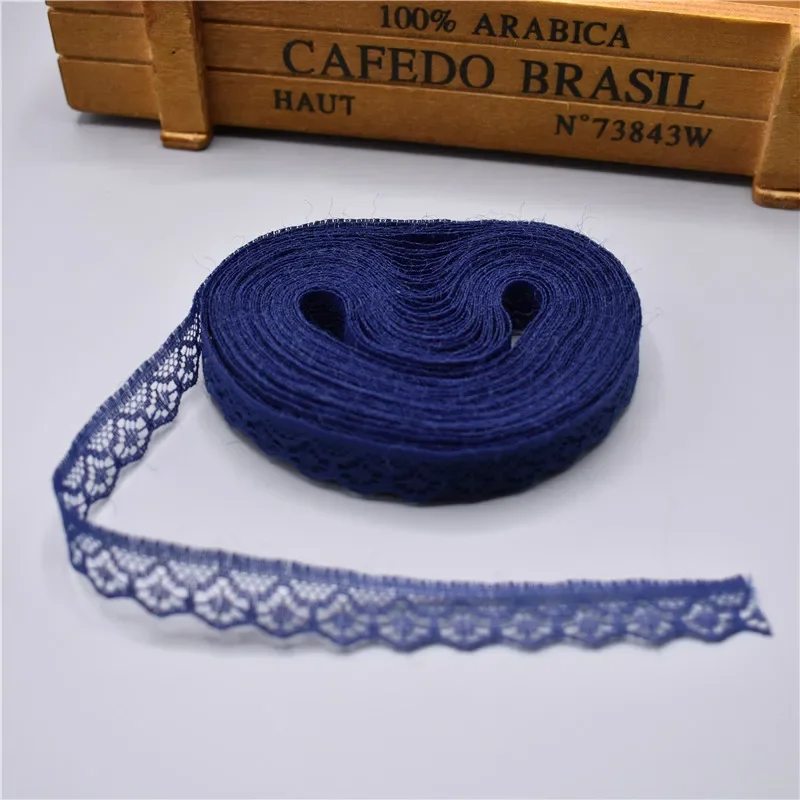 Lace Ribbon 10 yards Lace Ribbon Tape Width 14MM Trim Fabric DIY Embroidered For Sewing Wedding dress Decoration african lace fabric