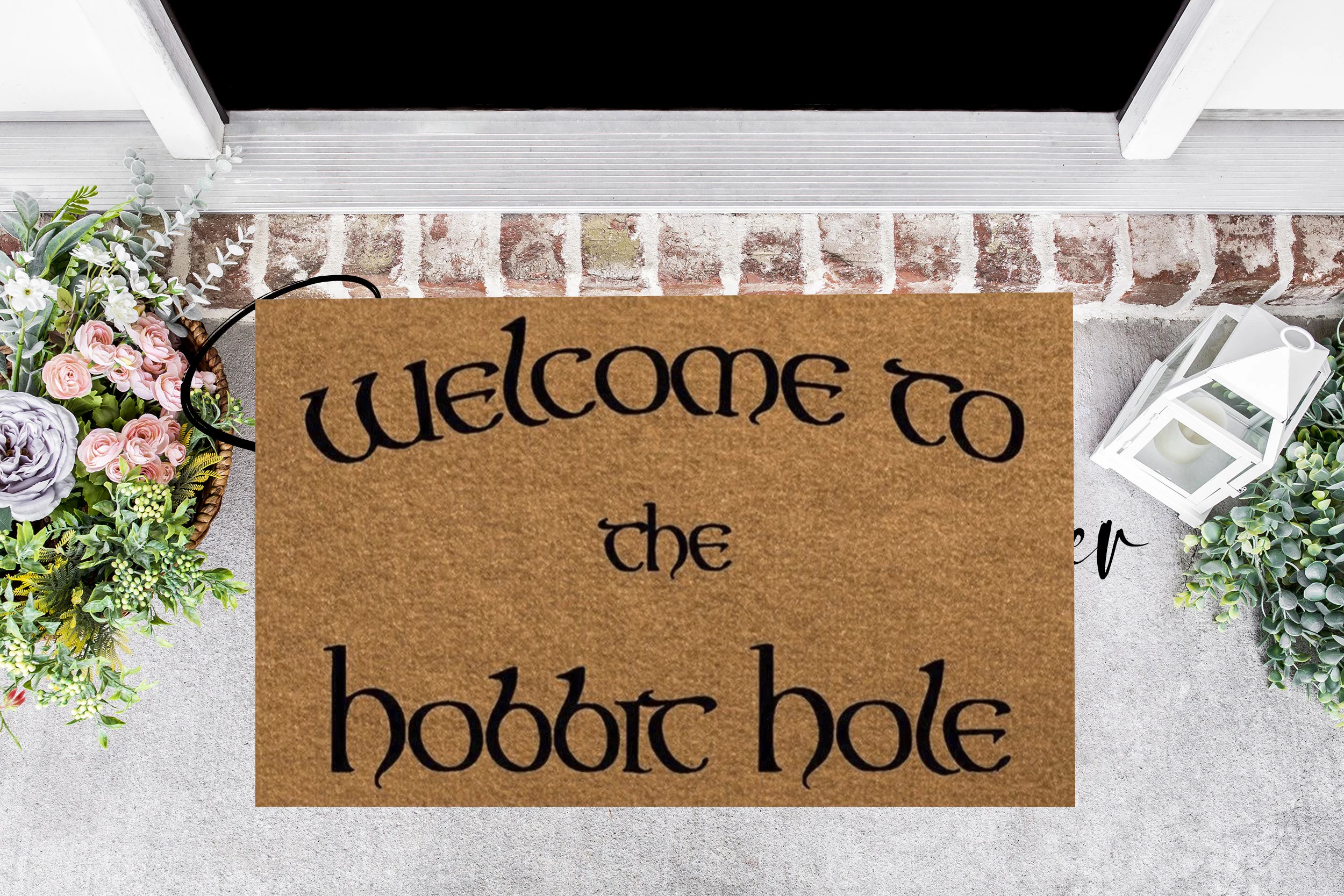 

Funny Doormat Rubber Backing Anti-Slip Floor Mat Welcome To The Hobbit Hole Indoor Home Office Decorative Door Mat 24 x16 Inch