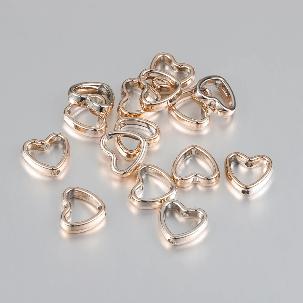 50 teile/los 11-15mm Liebe Herz hohl ccb lose Spacer Perlen für Schmuck machen DIY Halskette Armbänder Charms Zubehör – Detail 8