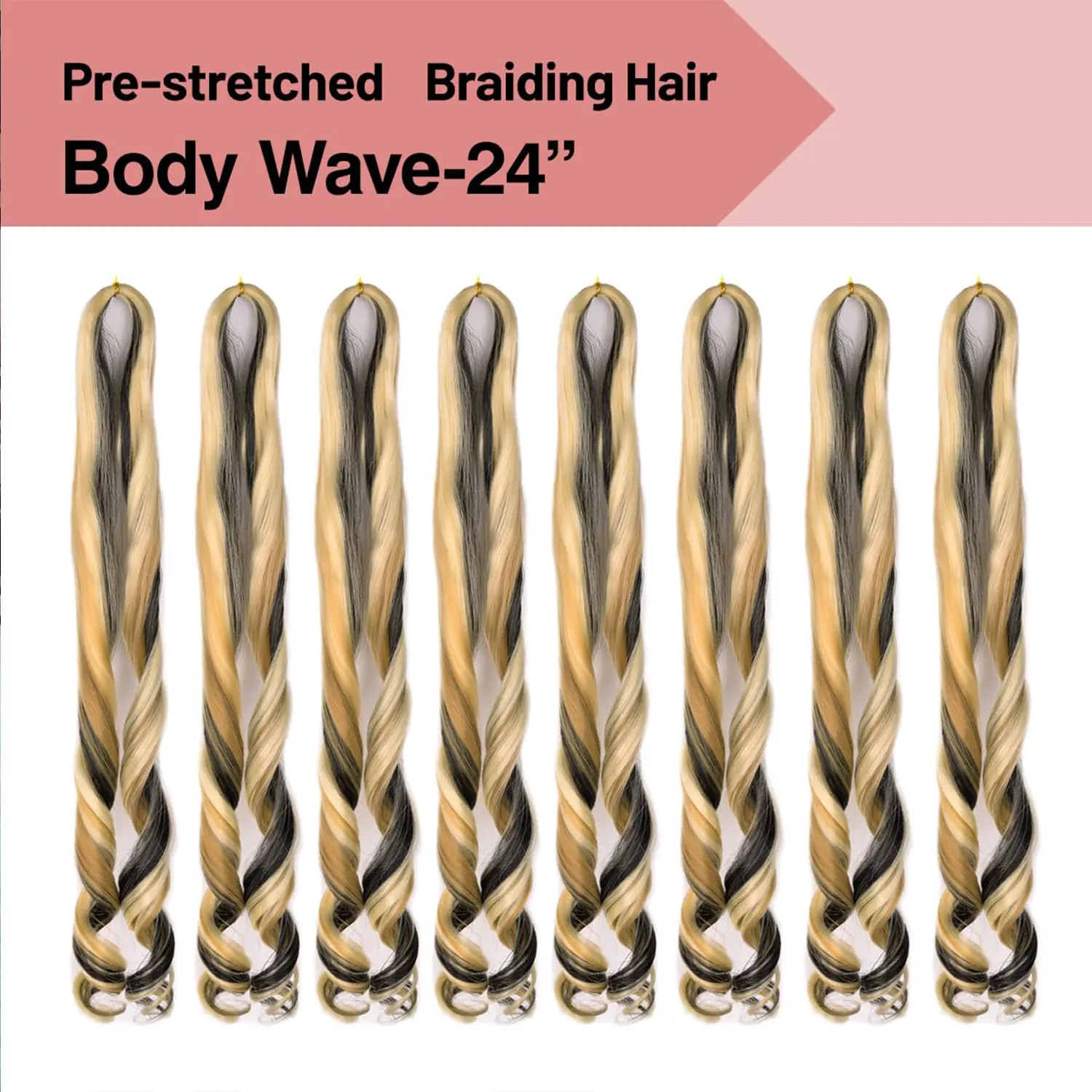 Loose French Curls Braiding Hair 24Inch Synthetic Spiral Curls Braids Hair Extensions Pre Stretched Ombre Braids Hair For Women 5