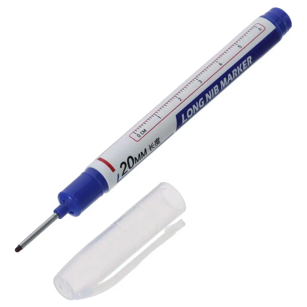 Marker Pens 1PC Deep Hole Marker Pens Long Nosed Marker Deep Drill Hole Long Nib Scriber Mechanical Carpentry Colorful Pen for Woodworking