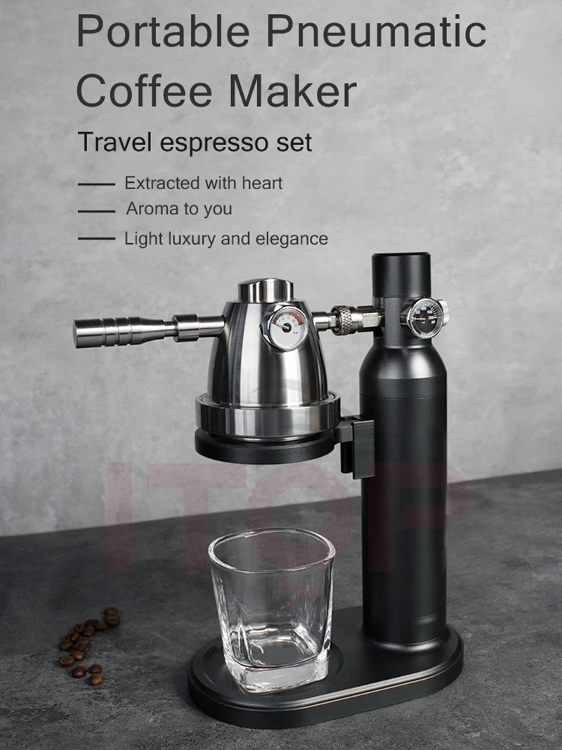ITOP Pneumatic Coffee Machine Portable Manual Home Outdoor Air Pump Air Pressure Extraction Espresso Semi-automatic Coffee Maker