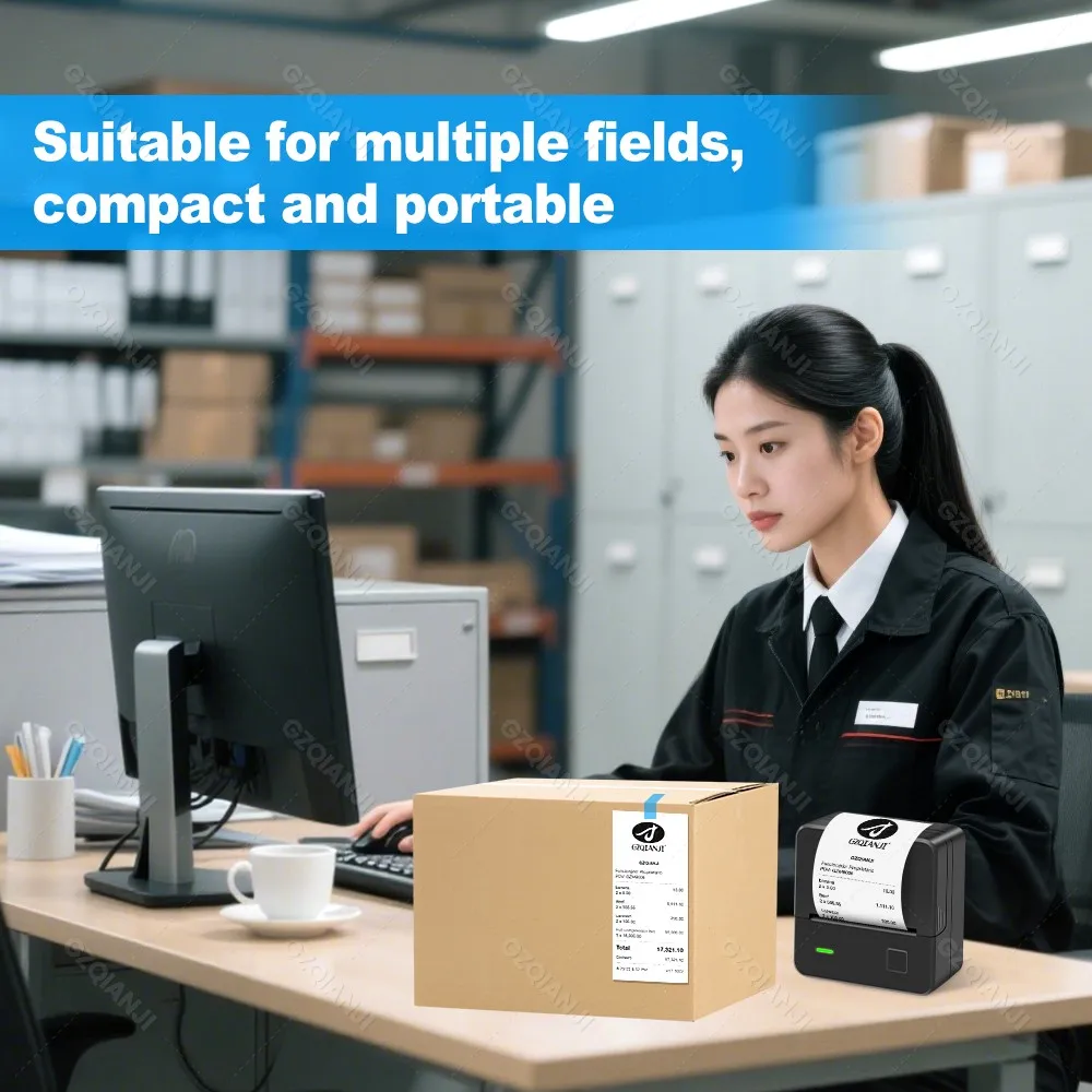 2Inch Thermal Receipt Printer 58mm*30mm Thermal Paper Mini Portable POS Printer Support Android & IOS-Bluetooth, Windows-USB