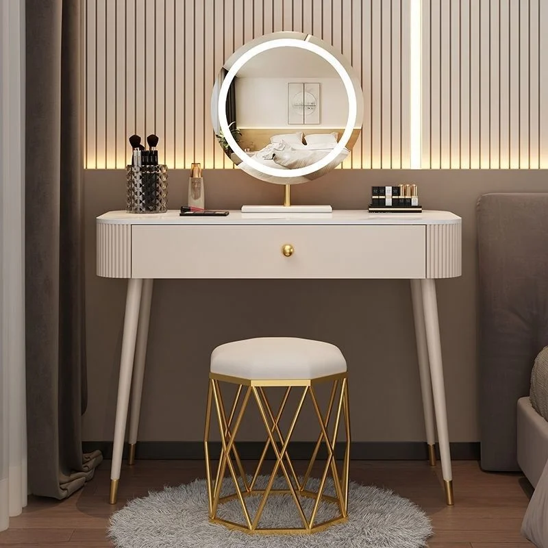 Small Vanity Table Dressing Table Light Luxury Vanity Desk With Light  Mirror Nordic Dressers For Bedroom Dresser Storage Cabinet - Dressers -  AliExpress