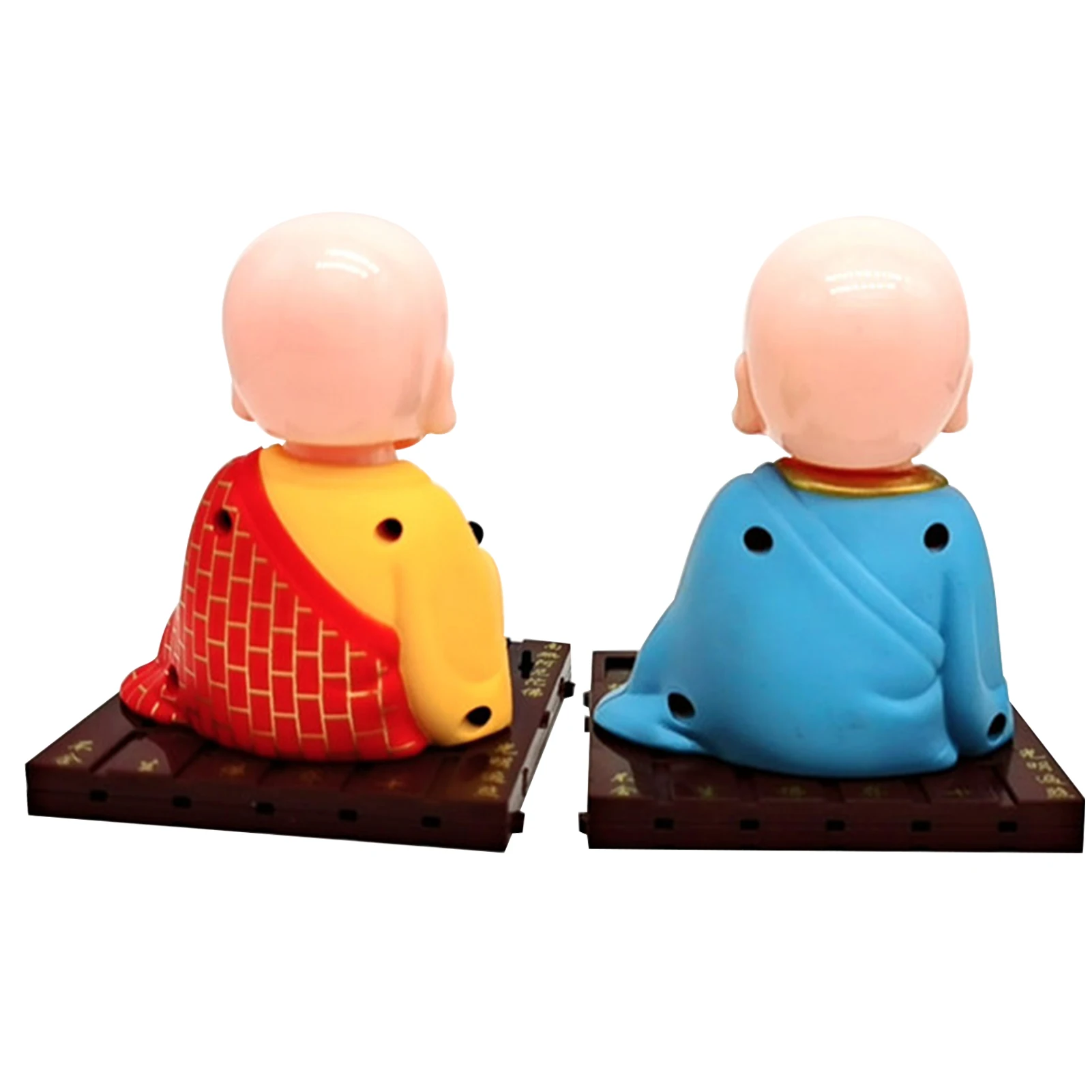 Solar Powered Bobble Shaking Head Monk Figurine Buddha Monk Statue Home Car Dashboard Decoration Home Office Decorations