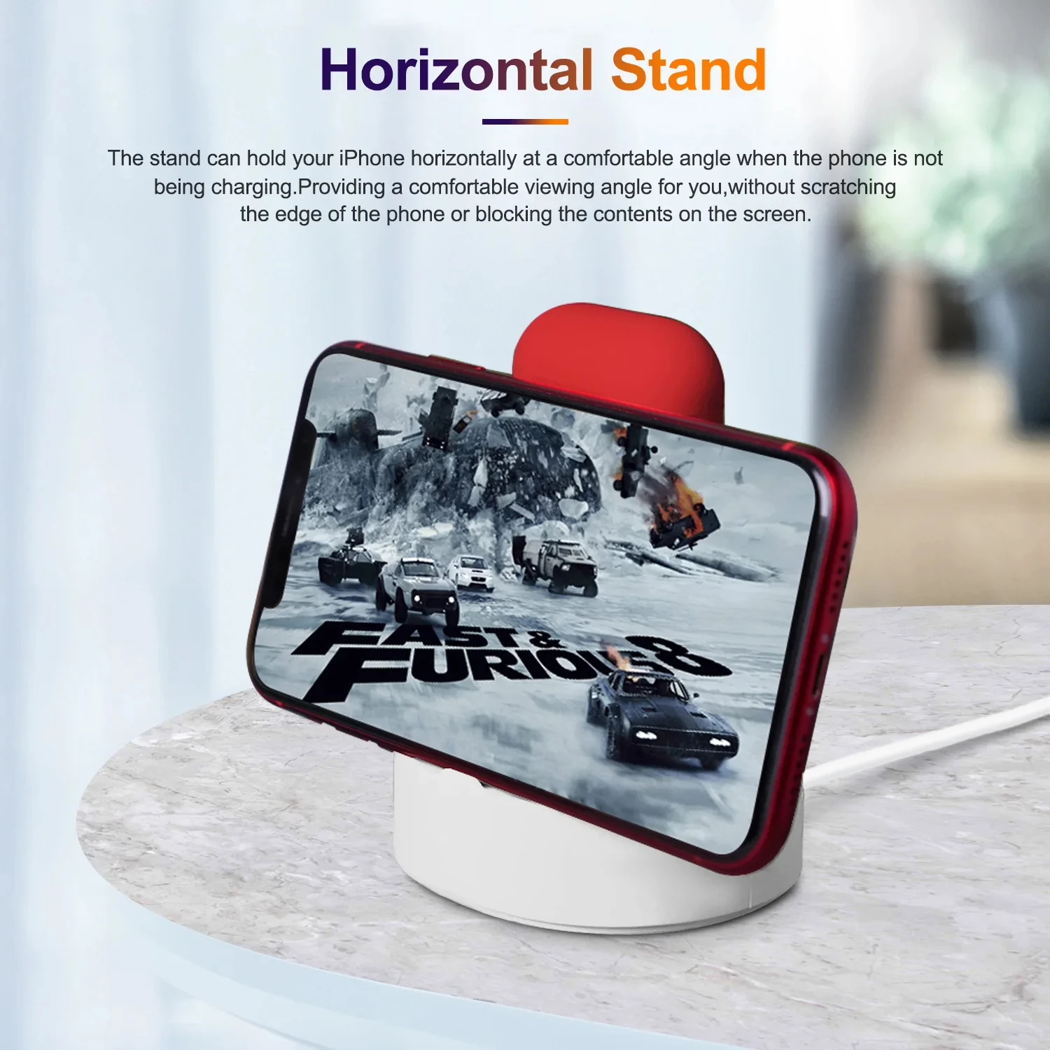 Upgraded 2-in-1 Silicone Stand for Apple Watch iphone for Airpods Charging Base iwatch Night Dock