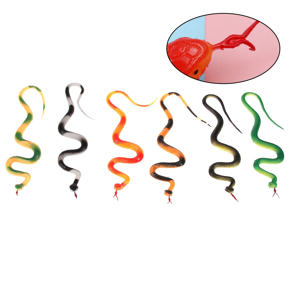 

6 шт. пластиковая искусственная змея, реквизит для Хэллоуина, страшная розыгрыш, игрушка для фотофестиваля